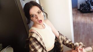 Nerdy girl is a PEGGING MONSTER