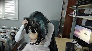 Angel's Miki Pt3! Removing your anime girlfriend's kigurumi mask, leaving her rubber face exposed!