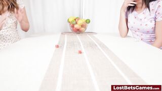 Amazing lesbian fun after playing strip dice