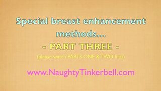 Naughty Tinkerbell extreme booby enlargement diet of Masters stinky wee and creamy cum