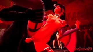 Infernal orgy between beings with big cocks, furries and sexy and horny succubus in Wild Life sex