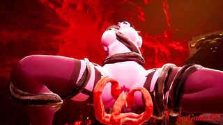 Infernal orgy between beings with big cocks, furries and sexy and horny succubus in Wild Life sex