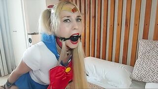 Sailor moon gets tied up, gagged and fucked hard in the ass