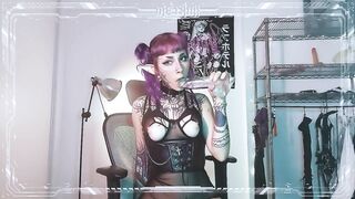 this succubus needs to suck your cock! nipple clamps + blowjob