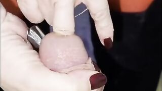 mistress plays cock closeup footage