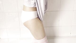 making her wet her panties || pee holding & desperation