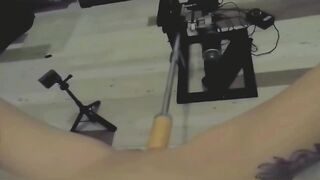 Submissive student slave is fucked by the fucking machine and squirts all over her