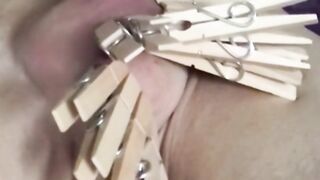 Domination video using pegs, pinwheel and paddle on bestie.