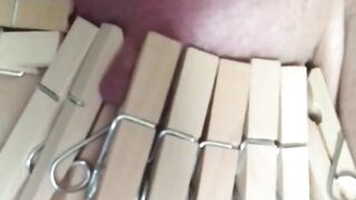 Domination video using pegs, pinwheel and paddle on bestie.