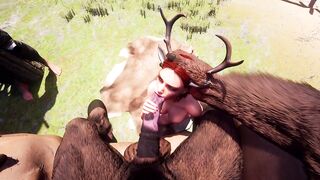 Bonded Cuck Boyfriend Watches His Redhead Girl Creampied by Monster Cock Minotaur