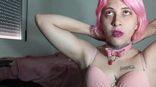 Girl solo Mastubation and Anal Toys Pet Play BDSM