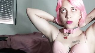 Girl solo Mastubation and Anal Toys Pet Play BDSM