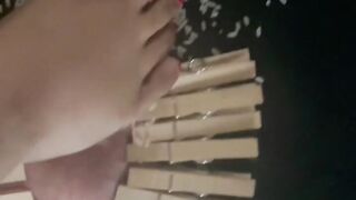 I enjoyed stomping, punishing, trampling besties cock and balls with my new high heeled shoes.