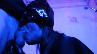 MILF Mature Big Cock Mask Cat Bathroom Eva Deep Ebony Euro Homemade