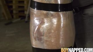 UK Twink Casper Ellis Strapped for BDSM Handjob Cumshot