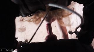 Hardcore BDSM Fuck with Redhead in Black Leather Leggings. make her Mouth Full of Sperm! - Otta Koi