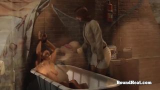 Young Lesbian Slave Dominated by Madame and Electro Shock