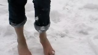SLAVE REMOVES BOOTS SOCKS WALKED IN THE SNOW BOUND FEET BASTINADO FALAKA