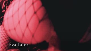 Eva Latex Sucked Cock POV Fucked her Pussy and Feet Grid Latex Mask Fetish MILF Ebony German Blowjob