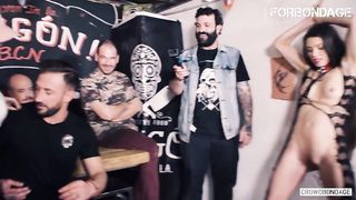 CrowdBondage - Tiffany Doll French Brunette Babe Public Hardcore BDSM Domination