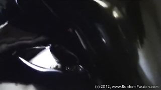 Sex in Latex Condom Suit