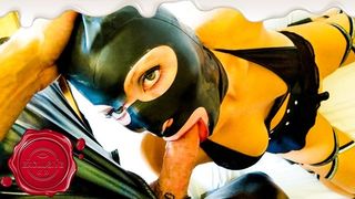 Latex mask fuck me eyes loves a cock in every hole