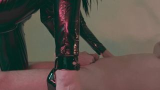 Halloween Succubus Handjob and Milk Tied up Guy in the Night with Flashlight Orgasm Torture