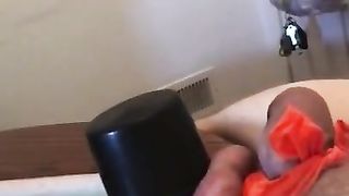 Interracial BBW Femdom Ball Busting CBT Punching Pathetic White Balls Pounding W/ Huge 2lb Mallet