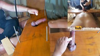 Femdom Amateur Edging Teasing Handjob Game. he has 5 Minutes to Cum or i'll Wax his Cock and Balls